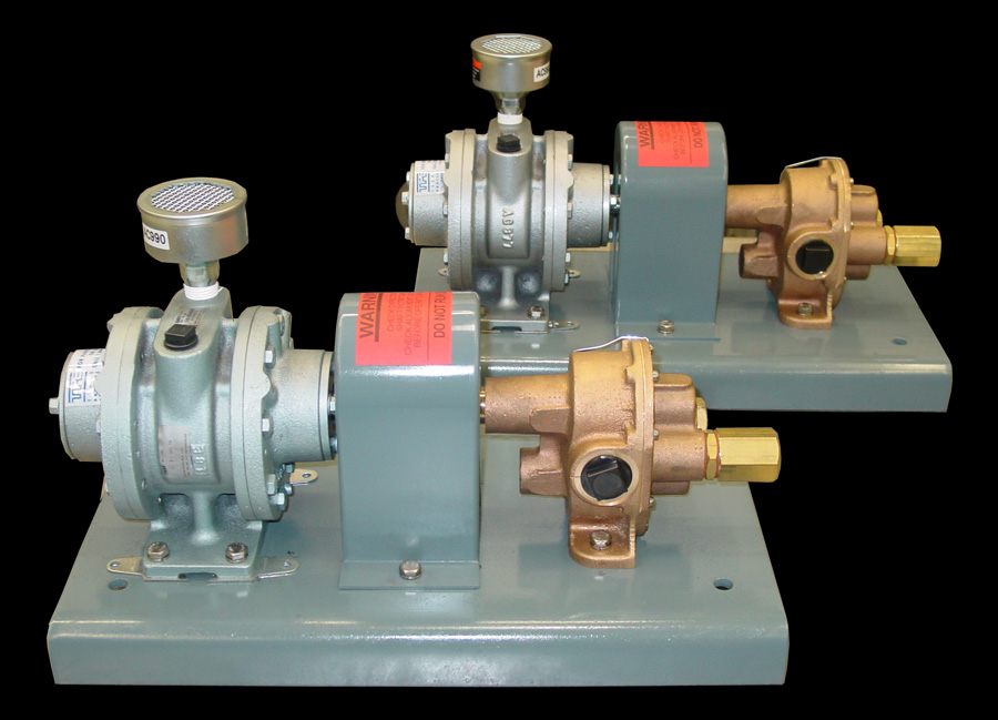 Base Mounted Oberdorfer Pumps Long Coupled to Gast Air Motors